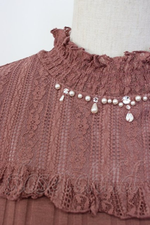 画像3: axes femme / レース切替長袖インナー  ピンク T-25-12-27-004-AX-TO-SA-ZT (3)