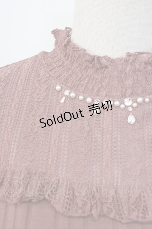 画像3: axes femme / レース切替長袖インナー  ピンク T-25-12-27-004-AX-TO-SA-ZT506 (3)