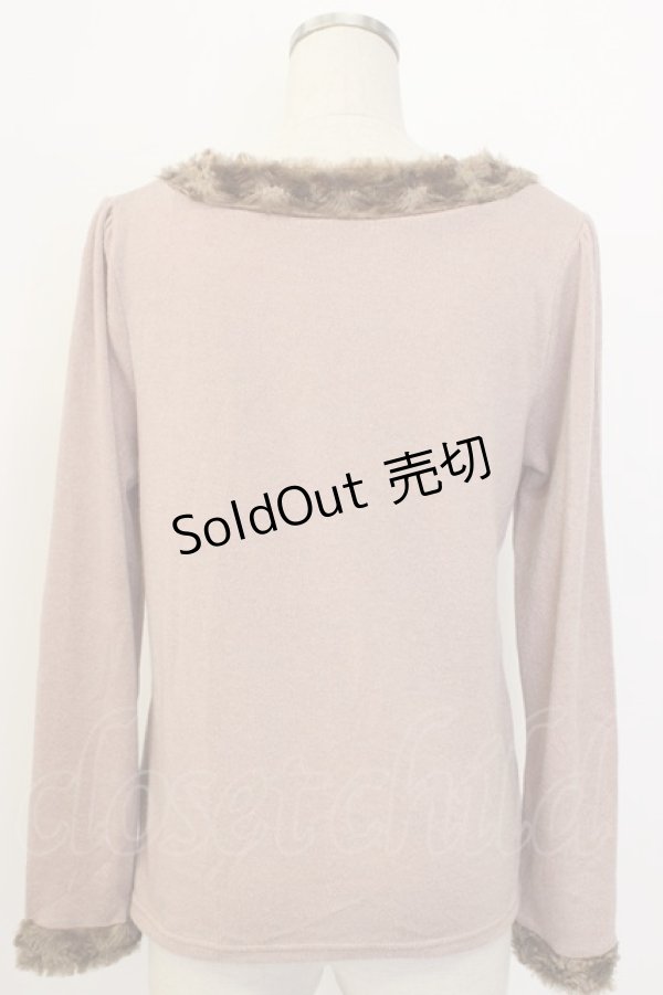 画像2: axes femme / サイド編み下げニットトップス  ピンクＸブラウン T-25-12-27-005-AX-TO-SA-ZT506 (2)