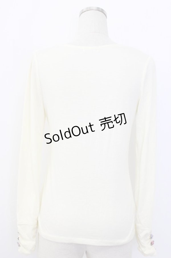 画像2: axes femme / 袖プチバラ使いトップス  アイボリー T-25-12-27-001-AX-TO-SA-ZT506 (2)