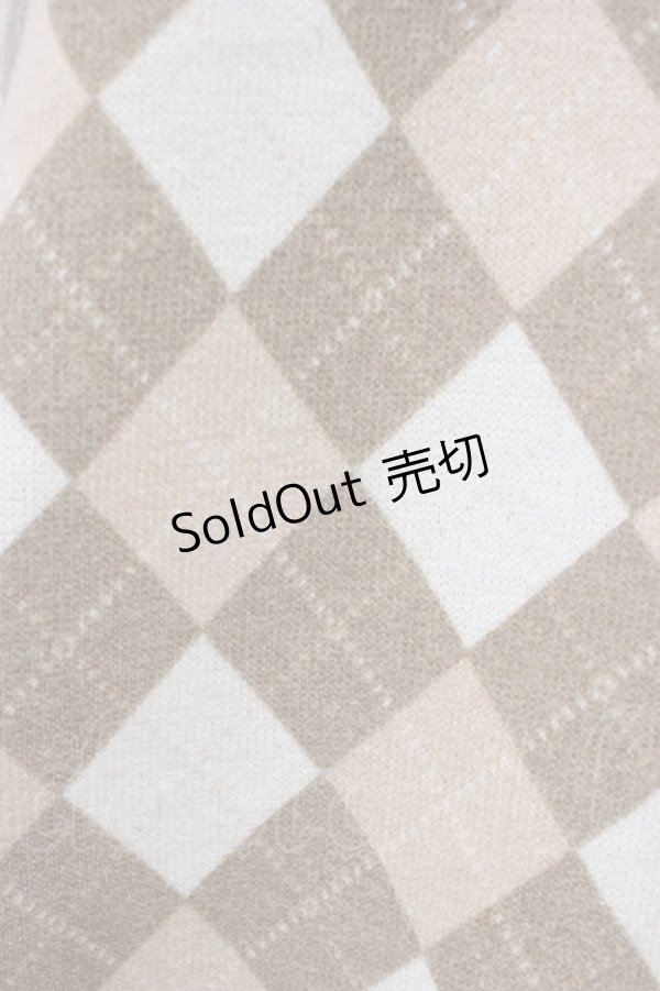 画像4: axes femme / アーガイルニットトップス  アイボリーＸベージュ T-25-12-27-002-AX-TO-SA-ZT506 (4)