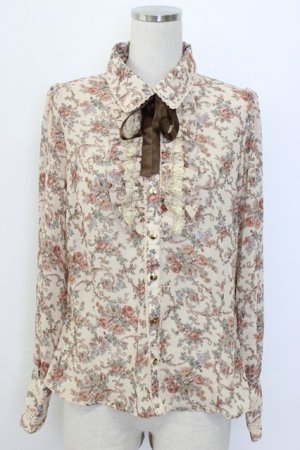 画像: axes femme / ミュルーズ染色美術館コラボブラウス  ブラウン T-25-12-27-003-AX-BL-SA-ZT