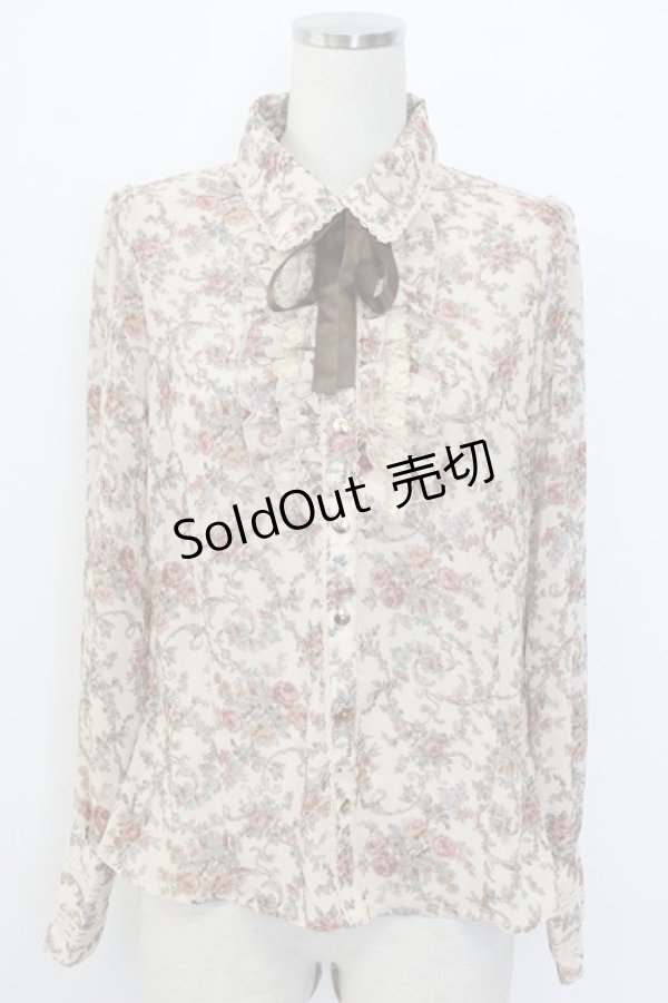 画像1: axes femme / ミュルーズ染色美術館コラボブラウス  ブラウン T-25-12-27-003-AX-BL-SA-ZT506 (1)