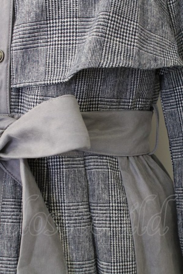 画像3: axes femme / バイカラーシャツワンピース  ネイビー T-25-12-28-003-AX-OP-SA-ZT (3)