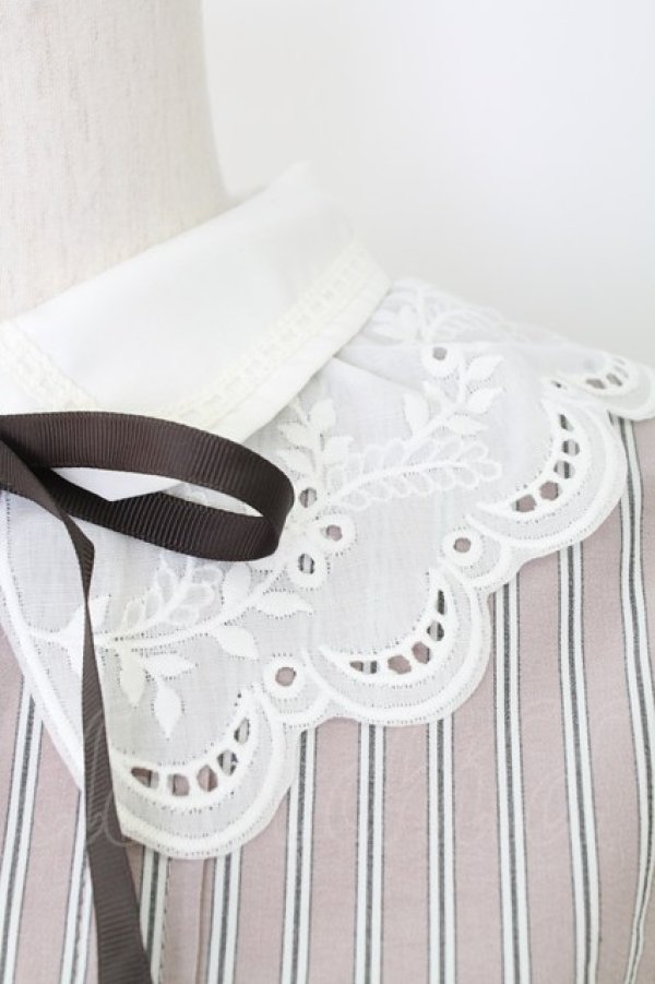 画像3: axes femme POETIQUE / レース襟ストライプブラウス  ピンクＸ白 T-25-12-28-001-AX-BL-SA-ZT (3)