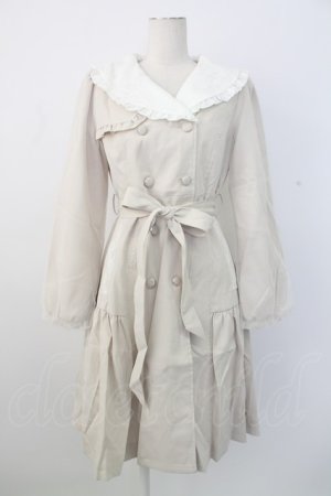 画像: axes femme POETIQUE / フリル襟ガーリートレンチ M 生成り T-25-12-28-010-AX-CO-SA-ZT