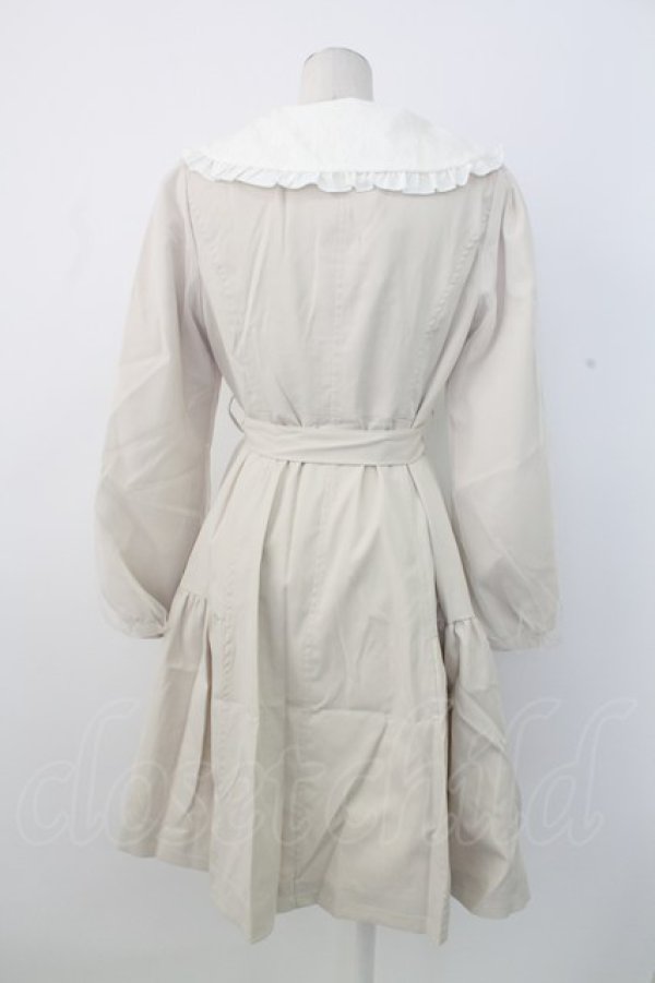 画像2: axes femme POETIQUE / フリル襟ガーリートレンチ M 生成り T-25-12-28-010-AX-CO-SA-ZT (2)