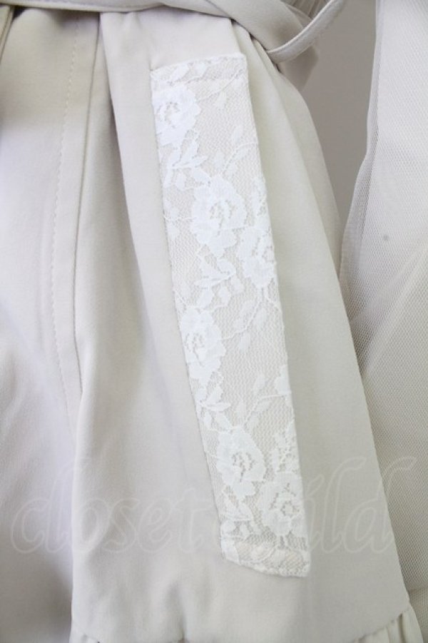 画像3: axes femme POETIQUE / フリル襟ガーリートレンチ M 生成り T-25-12-28-010-AX-CO-SA-ZT (3)