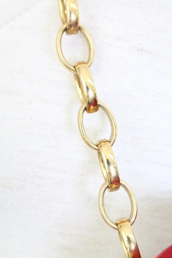 画像4: INGEBORG / ロゴチャーム付きチェーンハンドバッグ  レッド T-25-12-28-013-LO-BG-SA-ZT (4)