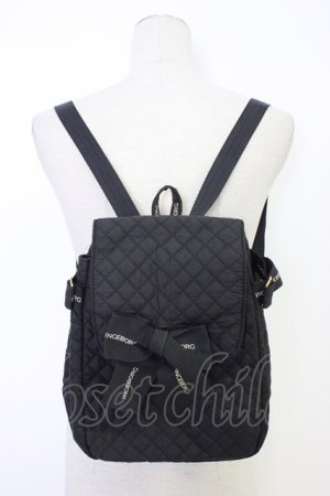 画像: INGEBORG / ロゴリボンリュック  ブラック T-25-12-28-019-LO-BG-SA-ZT