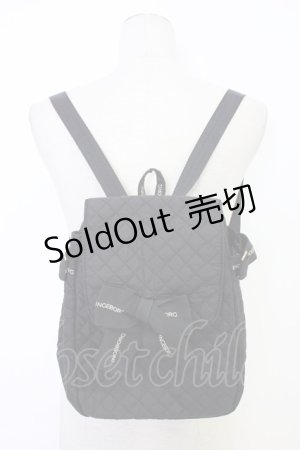 画像: INGEBORG / ロゴリボンリュック  ブラック T-25-12-28-019-LO-BG-SA-ZT