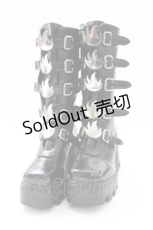 画像: NieR Clothing / 内側防寒仕様厚底ロングブーツ 38 ブラック T-25-12-29-001-PU-SH-SA-ZT