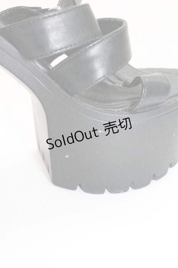 画像7: NieR CLOTHING / ヒールサンダル 36 ブラック T-25-12-29-002-PU-SH-SA-ZTK027 (7)