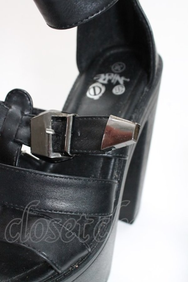 画像8: NieR Clothing / ヒールサンダル 36 ブラック T-25-12-29-002-PU-SH-SA-ZT (8)