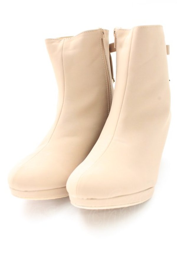 画像2: F&A / バックリボンプレーンブーツ L ピンクベージュ T-25-12-29-004-LO-SH-SA-ZT (2)