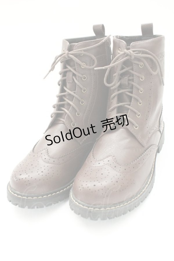 画像1: F i.n.t / ウイングチップワークブーツ L ブラウン T-25-12-29-005-CA-SH-SA-ZT (1)