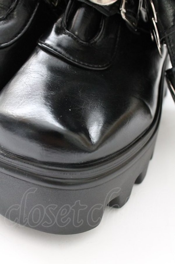 画像6: NieR Clothing / 内側防寒仕様厚底ロングブーツ 38 ブラック T-25-12-29-001-PU-SH-SA-ZT (6)