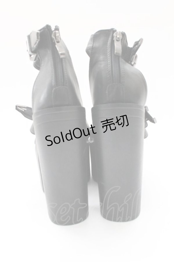 画像2: NieR CLOTHING / ヒールサンダル 36 ブラック T-25-12-29-002-PU-SH-SA-ZTK027 (2)