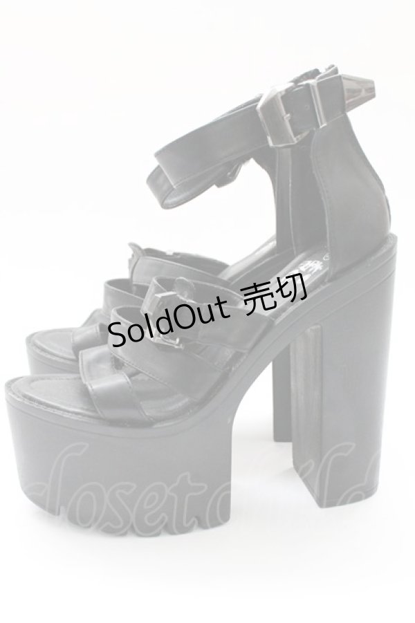 画像3: NieR CLOTHING / ヒールサンダル 36 ブラック T-25-12-29-002-PU-SH-SA-ZTK027 (3)