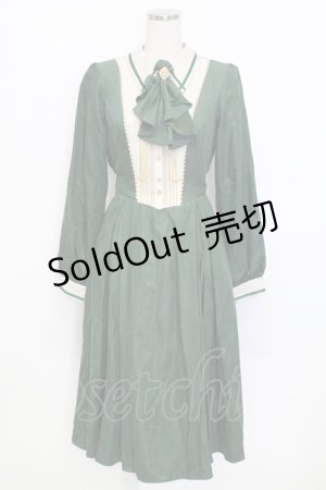 画像: Miss Point / バイオリン刺繍長袖ワンピース M グリーン T-25-12-31-016-0-OP-SA-ZT