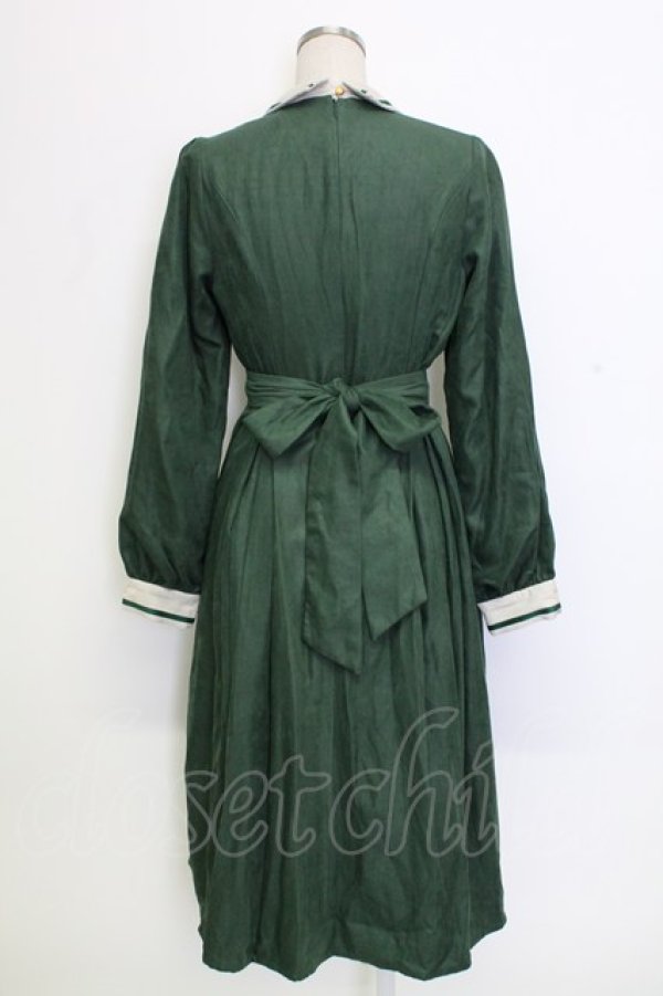 画像2: Miss Point / バイオリン刺繍長袖ワンピース M グリーン T-25-12-31-016-0-OP-SA-ZT (2)