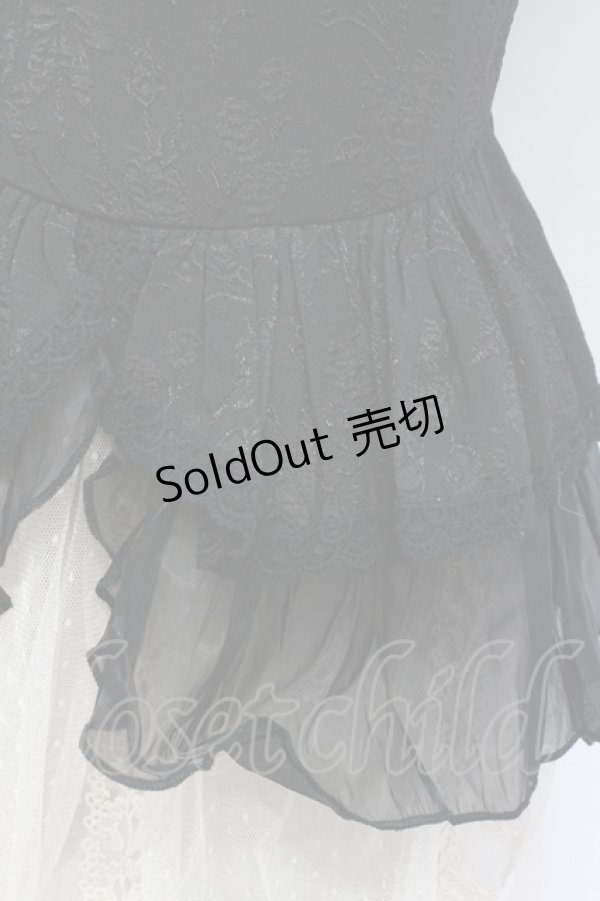 画像5: 熊逗醤 / ジャガードベスト&レースロングベスト  黒Ｘアイボリー T-25-12-31-018-0-TO-SA-ZT447 (5)