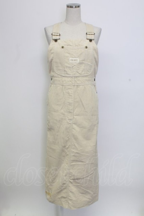 画像1: PINK HOUSE / コーデュロイオーバーオールジャンパースカート  ベージュ T-25-12-31-023-LO-OP-SA-ZT (1)