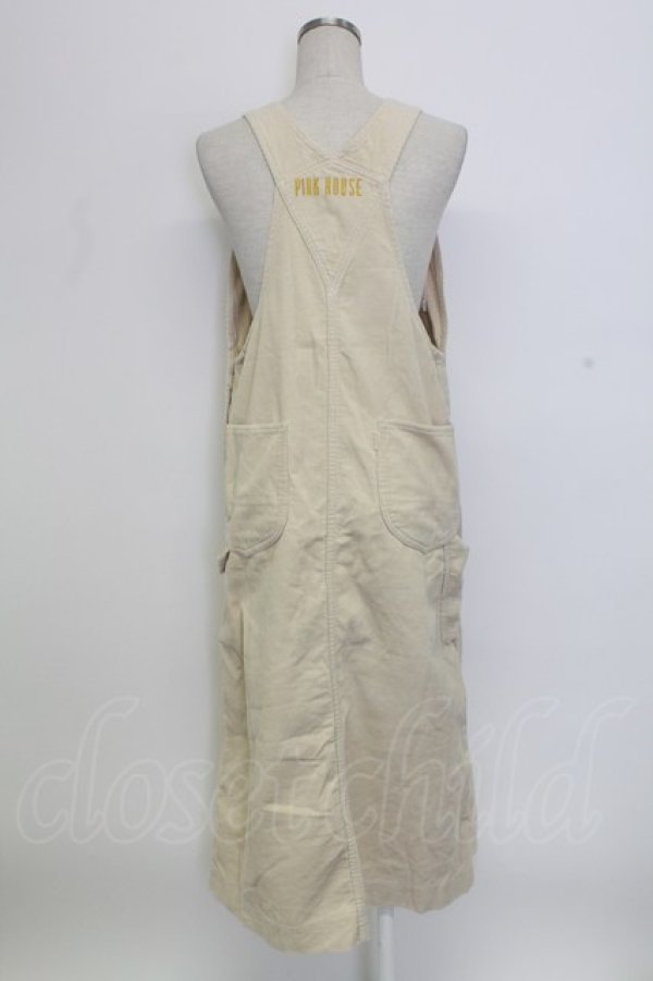 画像2: PINK HOUSE / コーデュロイオーバーオールジャンパースカート  ベージュ T-25-12-31-023-LO-OP-SA-ZT (2)