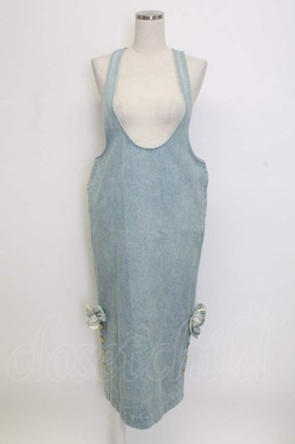 画像1: INGEBORG / リボンジャンパースカート  ライトブルー T-25-12-31-025-LO-OP-SA-ZT (1)