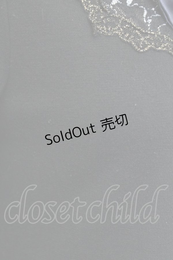 画像5: axes femme / 星座刺繍襟付きカットソー  黒 T-25-12-31-004-AX-TO-SA-ZT (5)