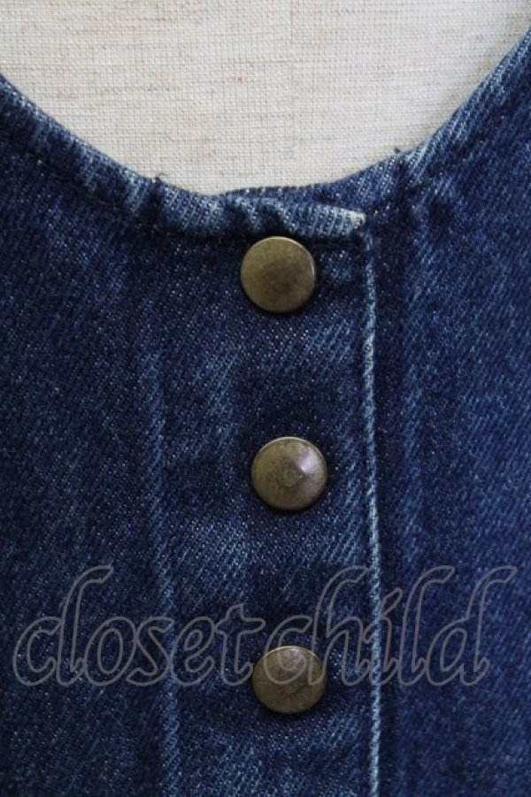 画像7: WONDERFUL WORLD / テディベアワッペンジャンパースカート  インディゴ T-25-12-31-027-LO-OP-SA-ZT (7)