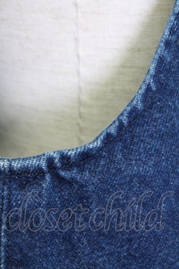 画像12: WONDERFUL WORLD / テディベアワッペンジャンパースカート  インディゴ T-25-12-31-027-LO-OP-SA-ZT (12)