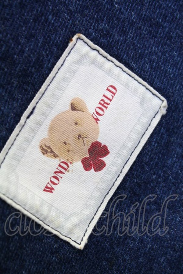 画像14: WONDERFUL WORLD / テディベアワッペンジャンパースカート  インディゴ T-25-12-31-027-LO-OP-SA-ZT (14)