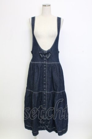 画像: PINK HOUSE / デニムリボンジャンパースカート  インディゴ T-25-12-31-028-LO-OP-SA-ZT