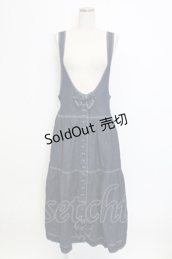 画像1: PINK HOUSE / デニムリボンジャンパースカート  インディゴ T-25-12-31-028-LO-OP-SA-ZT (1)