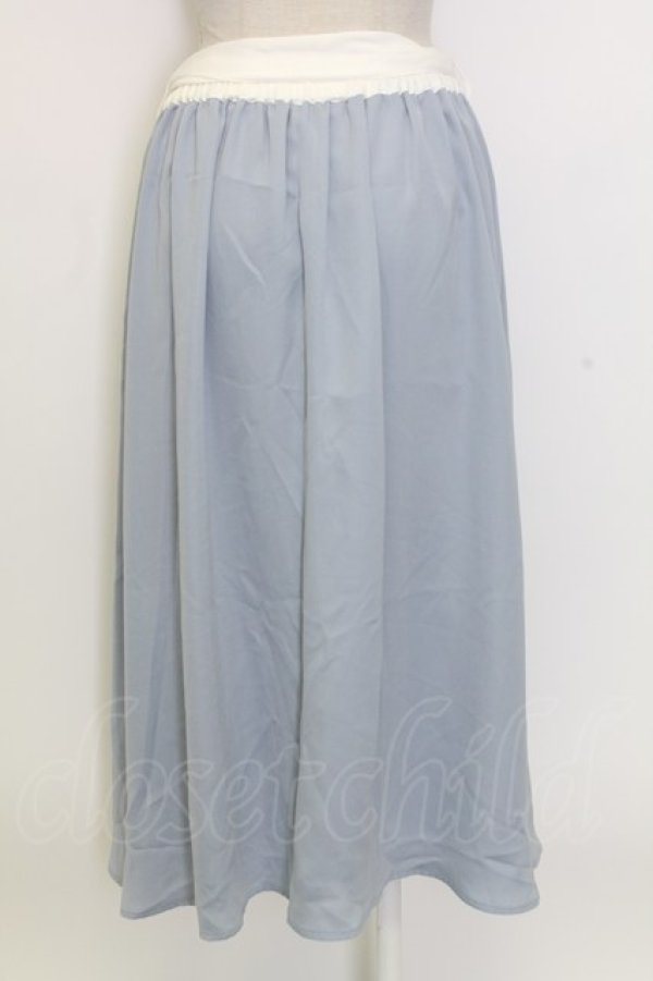 画像2: axes femme / チャイナボタンバイカラースカート  サックス T-25-12-31-030-AX-OP-SA-ZT (2)