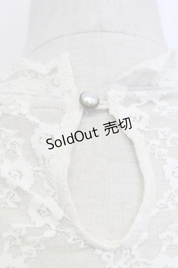 画像3: axes femme / レース切替レジメカットプルオーバー  グリーンＸアイボリー T-25-12-31-005-AX-TO-SA-ZT439 (3)