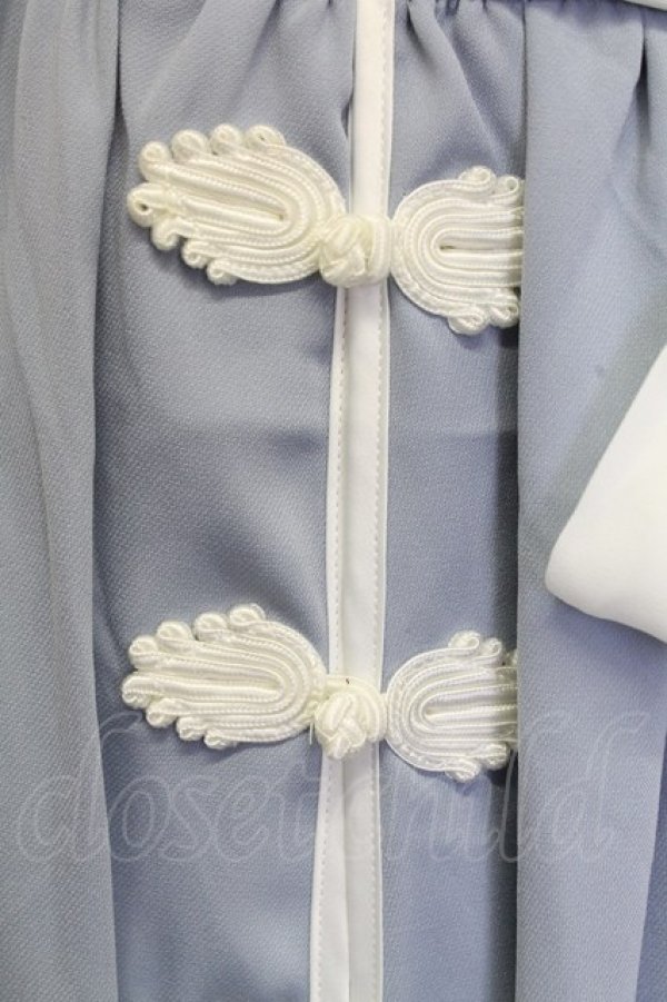 画像3: axes femme / チャイナボタンバイカラースカート  サックス T-25-12-31-030-AX-OP-SA-ZT (3)