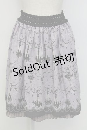画像: axes femme / シャンデリア柄スカート  ラベンダーＸ黒 T-25-12-31-031-AX-SK-SA-ZT