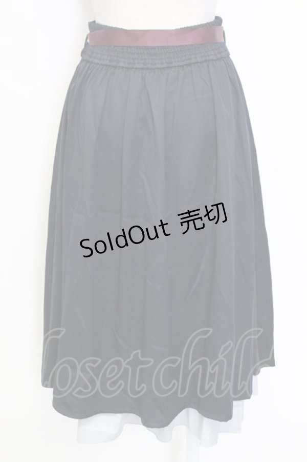 画像2: axes femme / チャイナ刺繍ジップ付スカート  ネイビー T-25-12-31-034-AX-SK-SA-ZT (2)