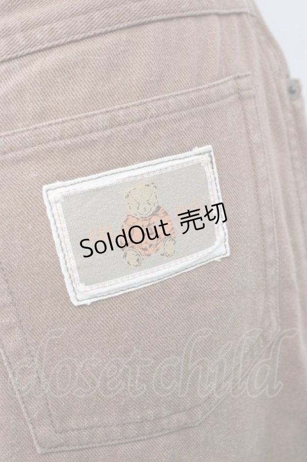 画像3: PINK HOUSE / クマワッペン散らしチノスカート  ブラウン T-25-12-31-036-LO-SK-SA-ZT (3)