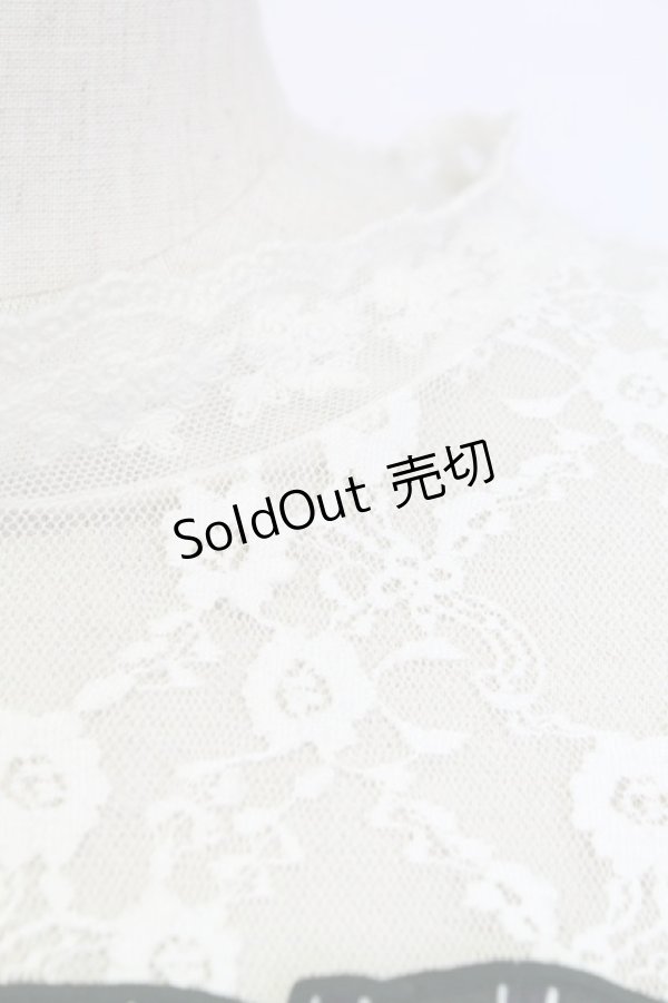 画像6: axes femme / レース切替レジメカットプルオーバー  グリーンＸアイボリー T-25-12-31-005-AX-TO-SA-ZT439 (6)