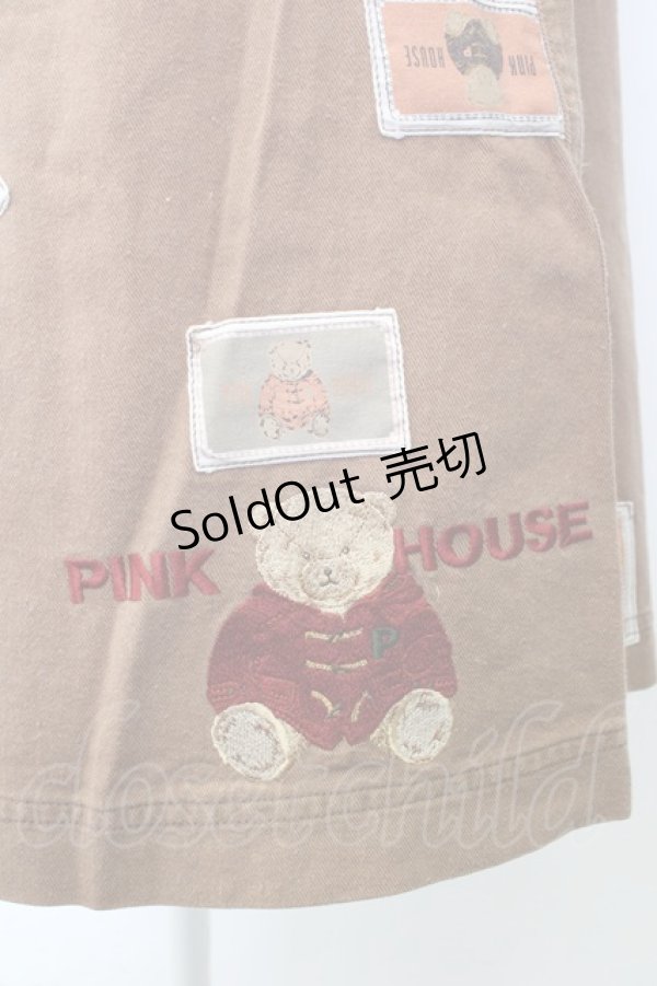 画像7: PINK HOUSE / クマワッペン散らしチノスカート  ブラウン T-25-12-31-036-LO-SK-SA-ZT (7)