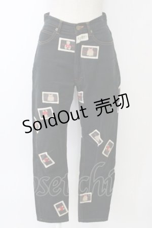 画像: PINK HOUSE / テディベアワッペンパンツ  ブラック T-25-12-31-037-LO-PA-SA-ZT