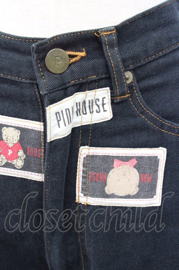 画像6: PINK HOUSE / テディベアワッペンパンツ  ブラック T-25-12-31-037-LO-PA-SA-ZT (6)