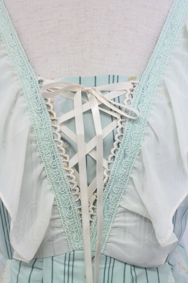 画像3: axes femme / ストライプパリメルヘン柄ワンピース  ミント T-25-12-31-038-AX-OP-SA-ZT (3)