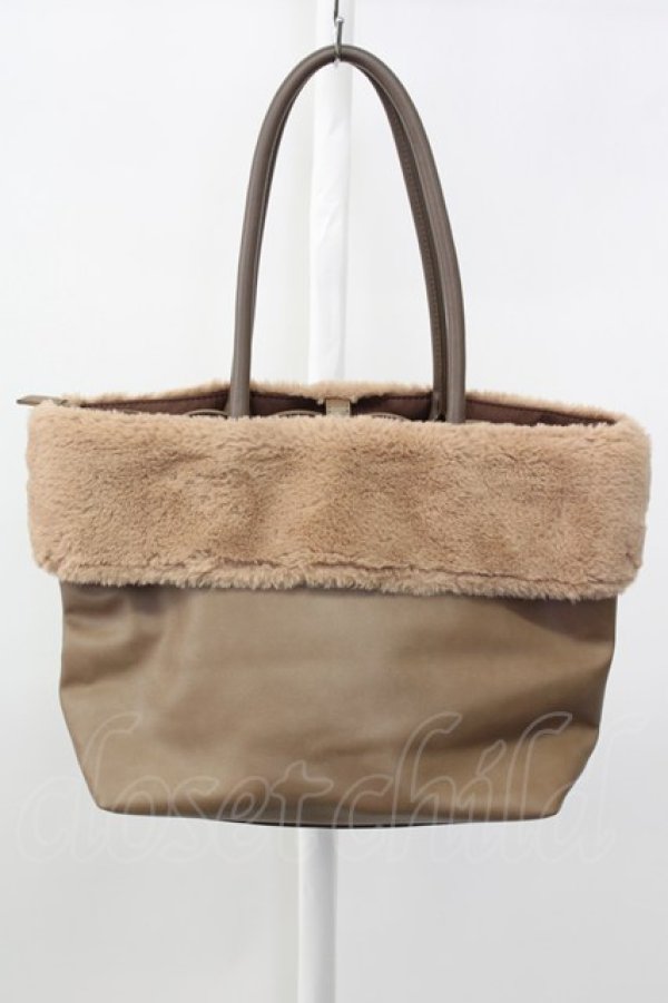 画像2: axes femme / 編み上げファーバッグ  ブラウン T-25-12-31-039-AX-BG-SA-ZT (2)