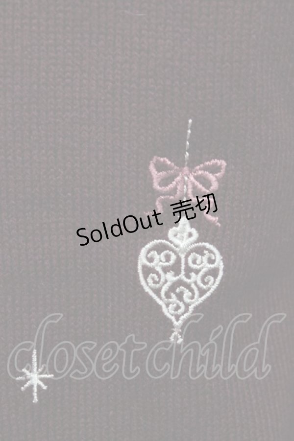 画像3: axes femme / オーナメント刺繍ニットカーディガン  ボルドー T-25-12-31-006-AX-TO-SA-ZT (3)