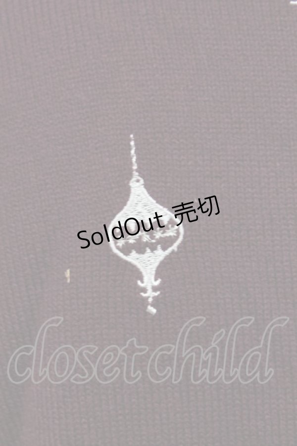 画像4: axes femme / オーナメント刺繍ニットカーディガン  ボルドー T-25-12-31-006-AX-TO-SA-ZT (4)