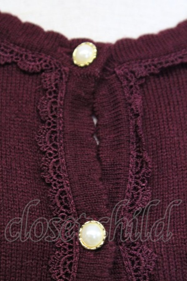 画像6: axes femme / オーナメント刺繍ニットカーディガン  ボルドー T-25-12-31-006-AX-TO-SA-ZT (6)